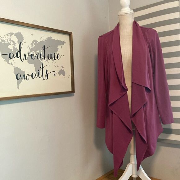 Torrid Violet Quartz Brushed Ponte Drape Front Cardigan with Pockets Size 1 - Picture 1 of 10
